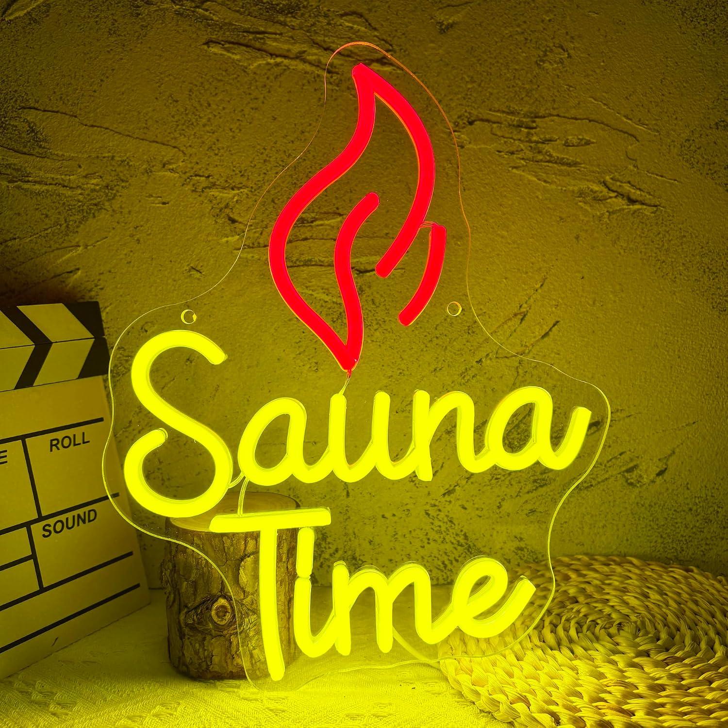 Home Spa Wellness - Sauna Time Neon Sign USB Dimmable