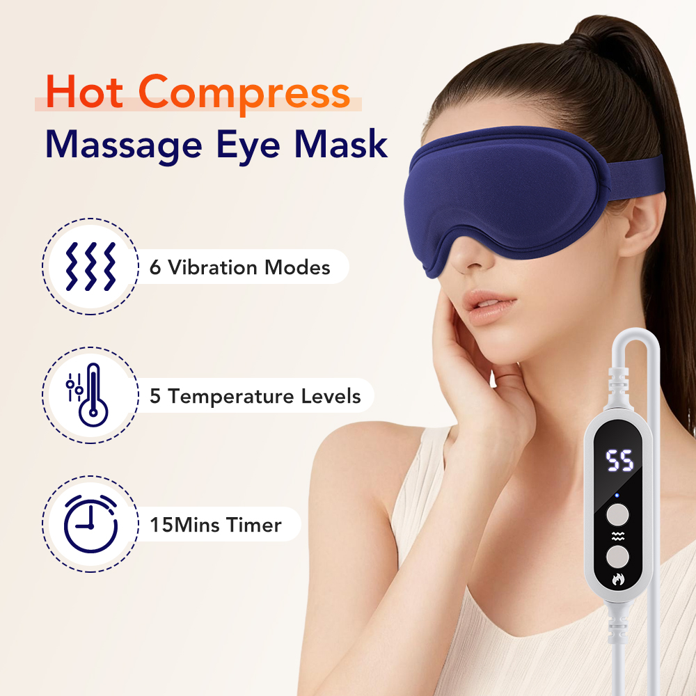 Hot Compress Eye Mask 6 Vibrat - Eye Mask Heated 评论和价格