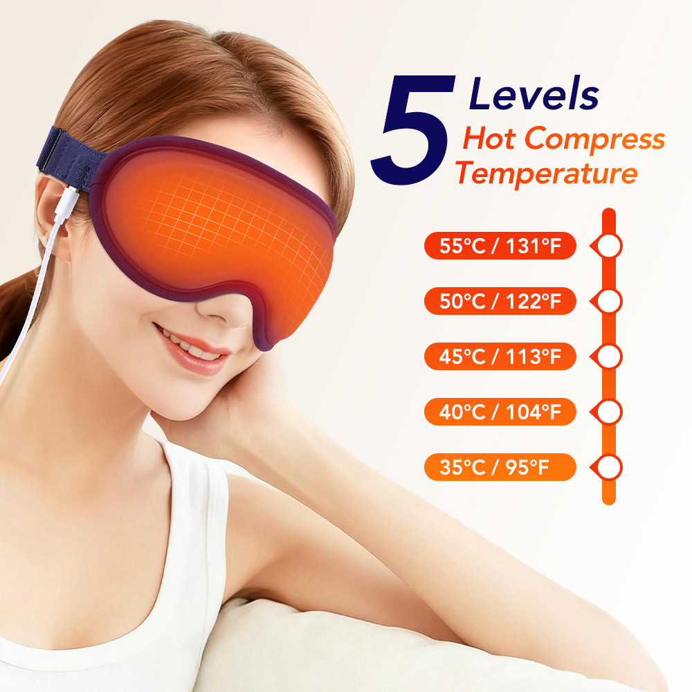 Hot Compress Eye Mask 6 Vibrat - Eye Mask Heated 评论和价格