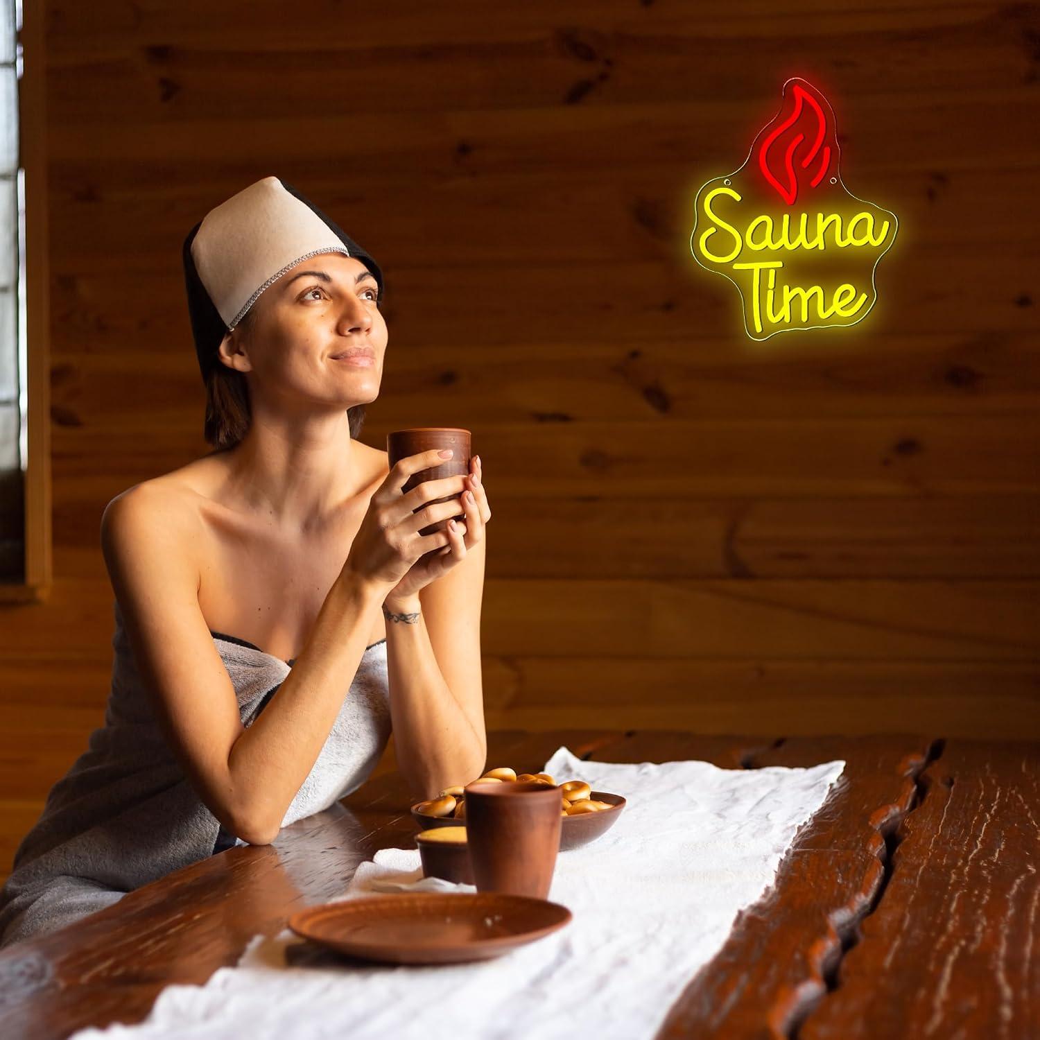 Sauna Time Neon Sign USB Dimma - Home Spa Wellness 评论和价格